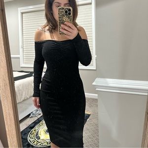 Black midi dress